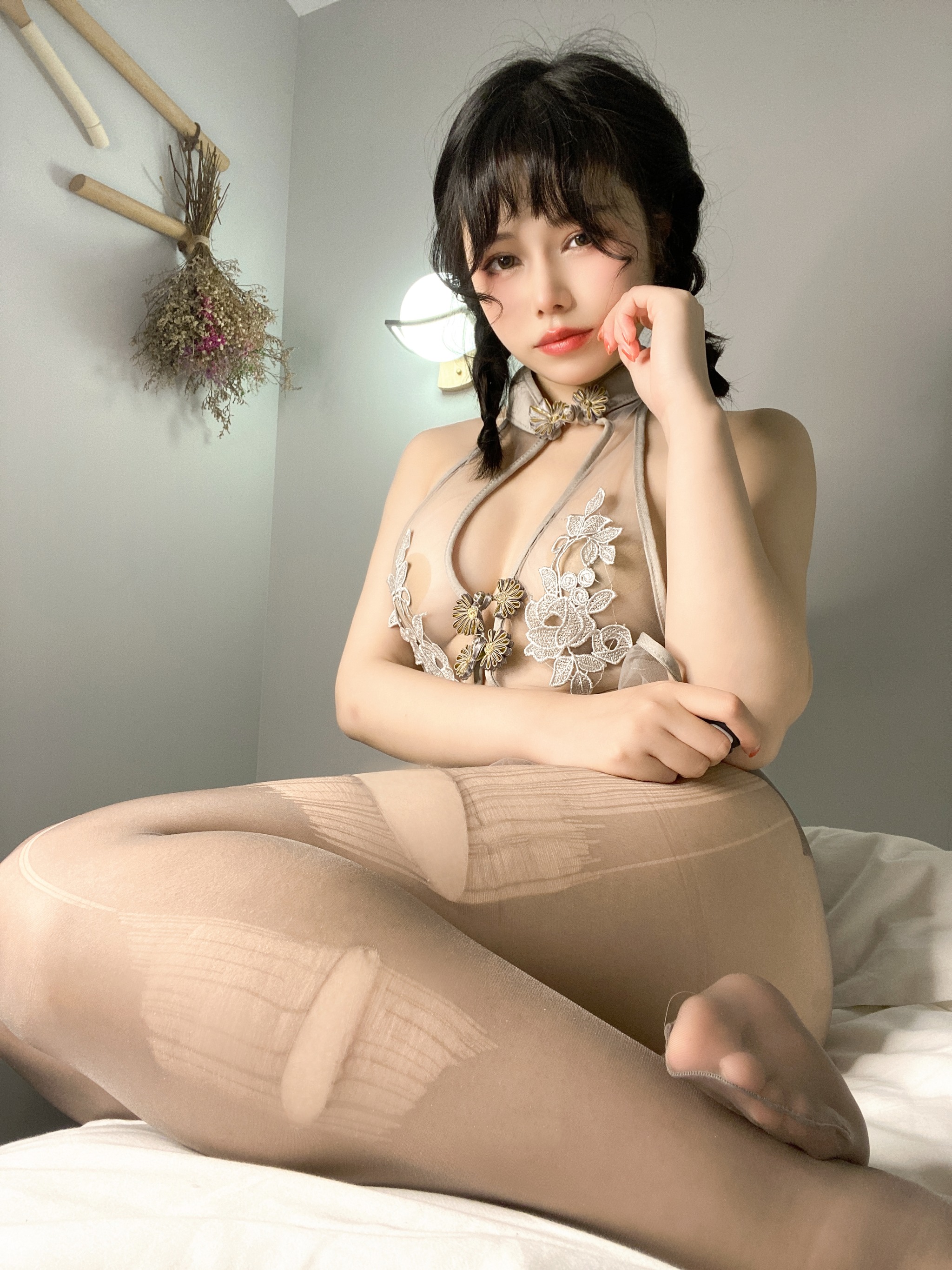 七月喵子 - NO.027 透明 灰撕袜 [45P]-XikXak